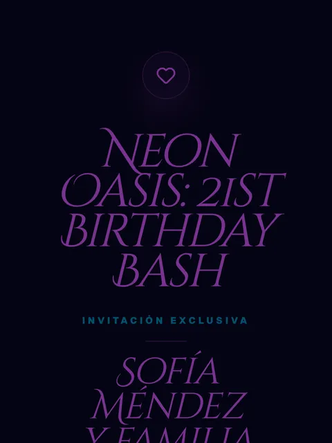 Diseño de invitación Cosmic Spark en un celular